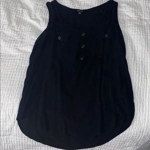 Active USA gold button black tank top